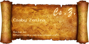 Csaby Zenina névjegykártya