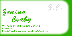 zenina csaby business card